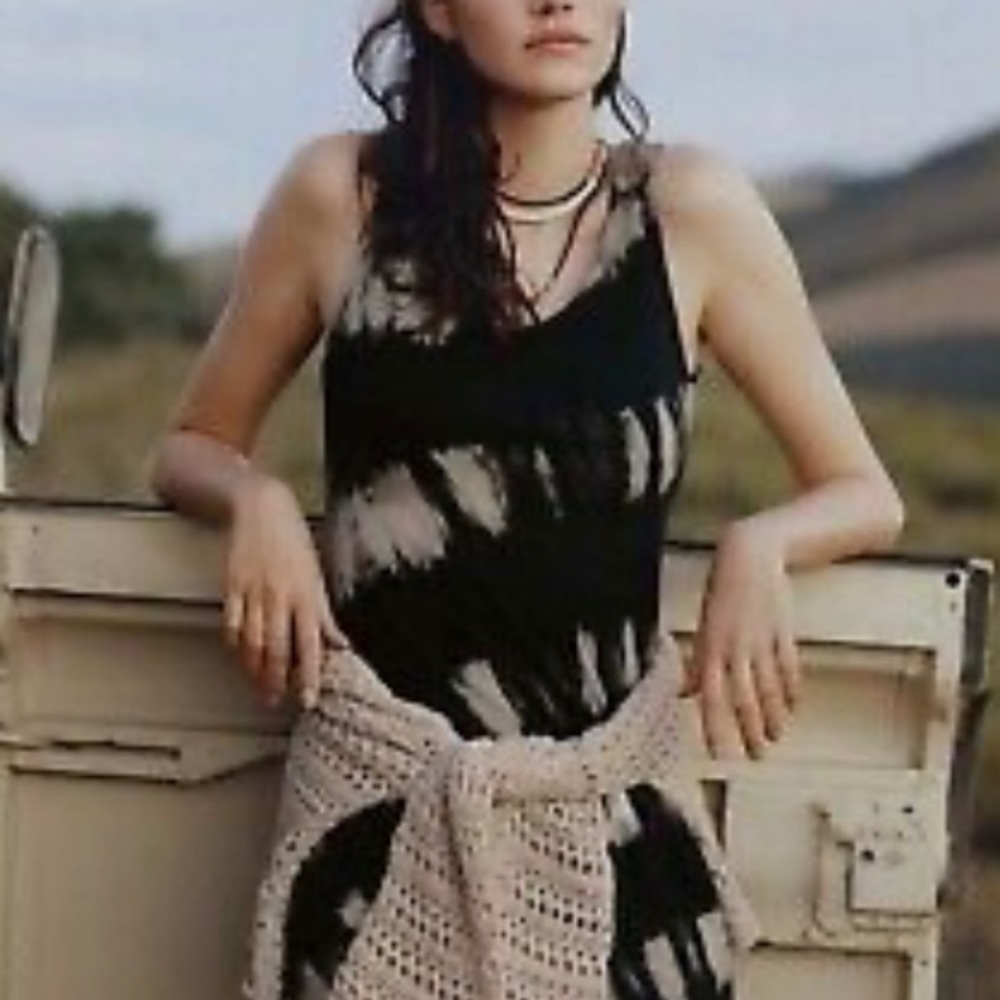 Anthro Saturday Sunday Aloe Tie-Dye Midi Dress
